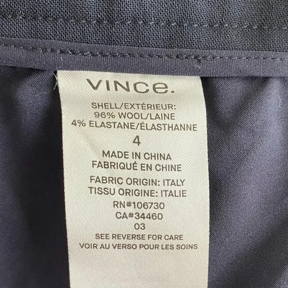 $265 NWOT Vince Navy Blue Wool Slim Straight-leg Cropped Trousers Dress Pants 4 - Picture 11 of 11